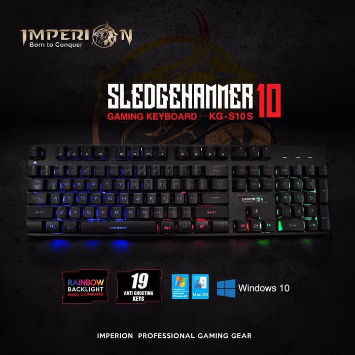 ERGONOMIS Keyboard Gaming Imperion "SLEDGEHAMMER 10" KGS10S AG1407