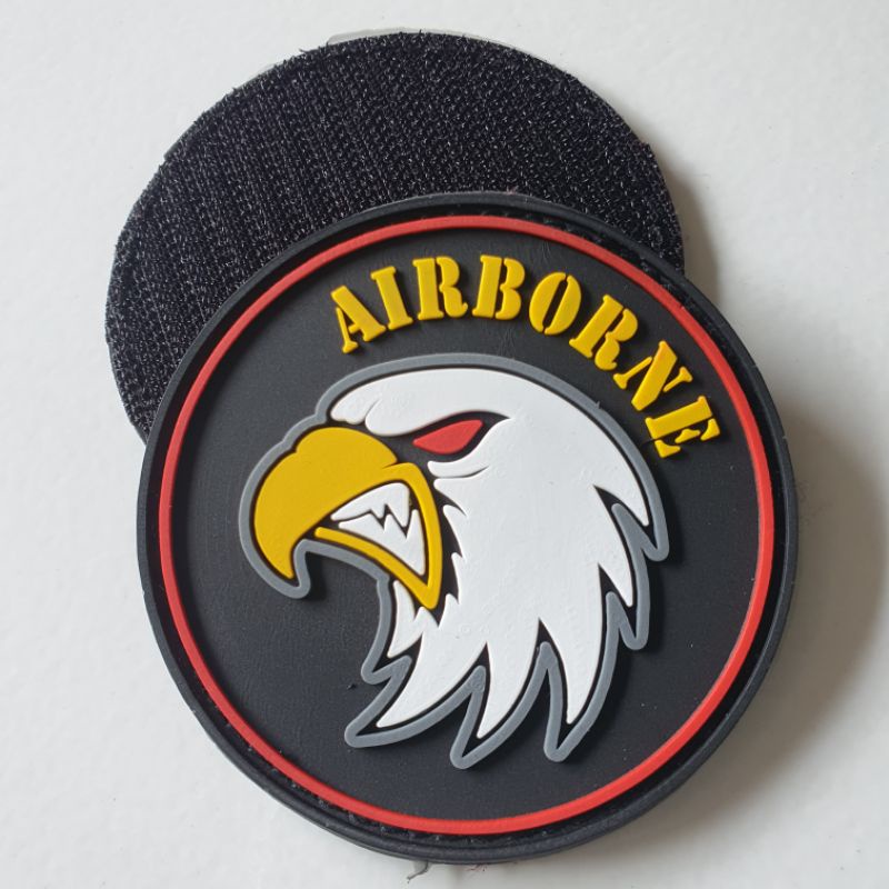 PATCH RUBBER LOGO AIRBONE BULAT/TEMPELAN EMBLEM KARET VELCRO