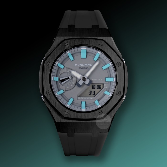 Jam Tangan Gshock GA2100 Black Case Original Custom