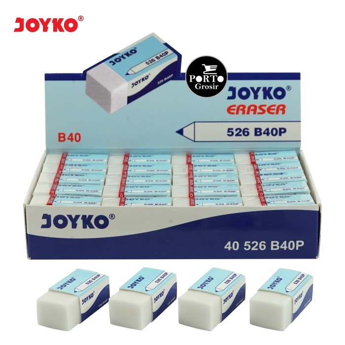 

Joyko Eraser 526-B40P Per Box Isi 40 Pcs Penghapus Putih Kecil B-40P Anak Sekolah Ori