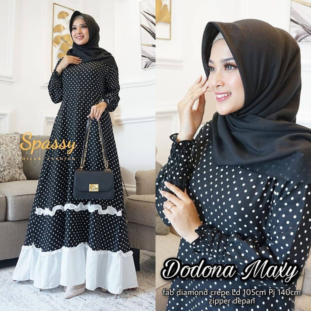 Dress dodona maxy wanita terbaru 2020/dress wanita kekinian/gamis wanita muslimah/gaun wanita/dress