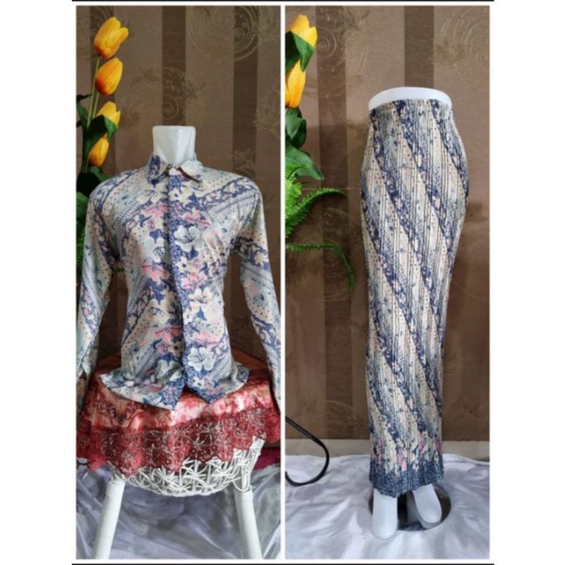 Cod Rok batik prisket//Rok instan//rok couple kemeja panjang//rok batik couple