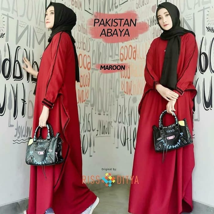 TERANYAR  Baju ibu hamil / Dress hitam murah/ Gamis jumbo busui : Pakistan Abaya   TP TERMURAH