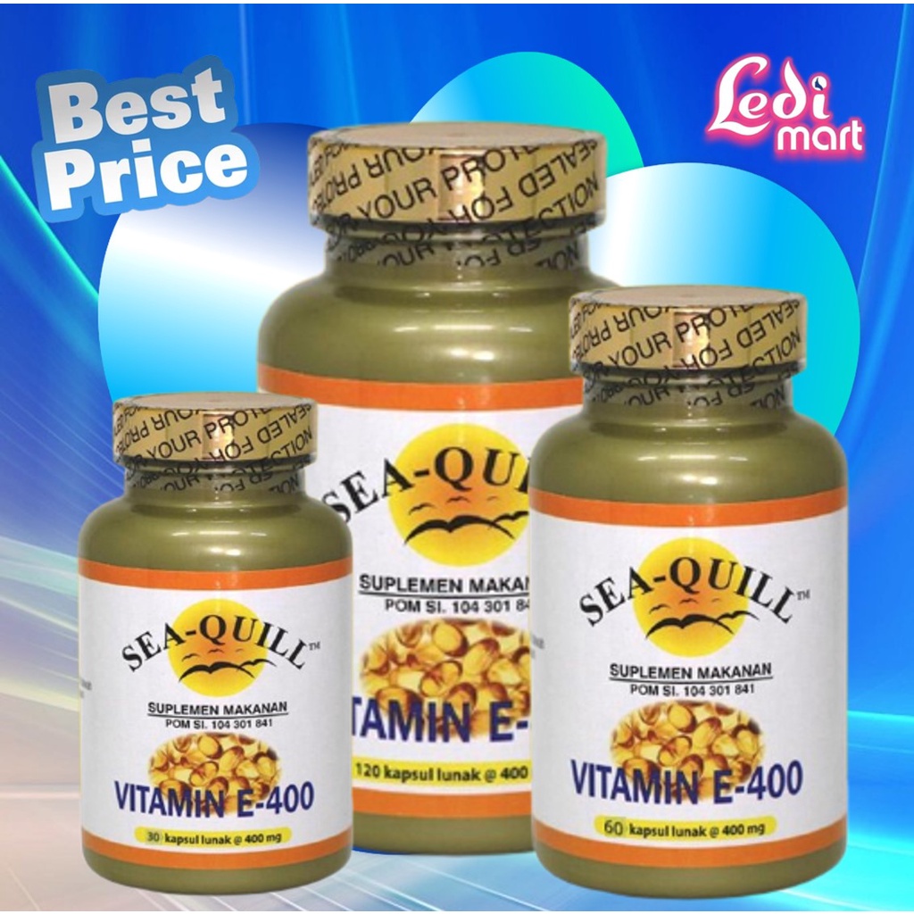 Sea-Quill Vitamin E 400 IU Isi 120s &amp; 60s / Sea Quill / Seaquill / Vitamin Kulit  / LEDI MART