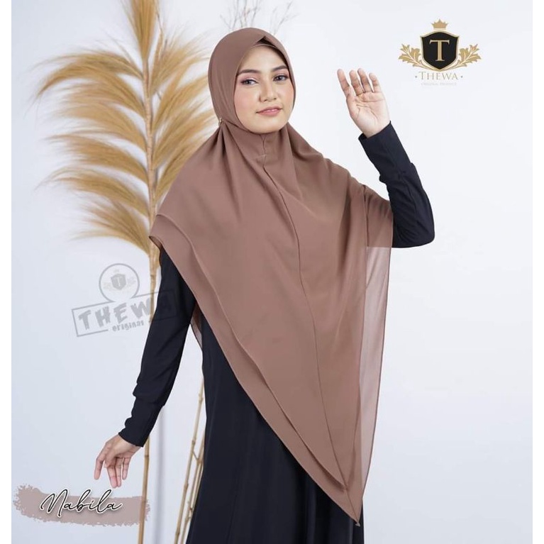 Thewa//Khimar Nabila Polos Ori Thewa