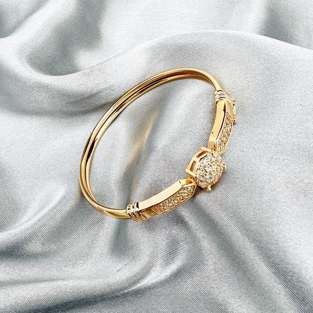 [Fashion Wanita]COD✅ Gelang Wanita Titanium Anti Karat Trend Aksesoris Gaya Pop Kristal Mewah Harga Murah   Acc059