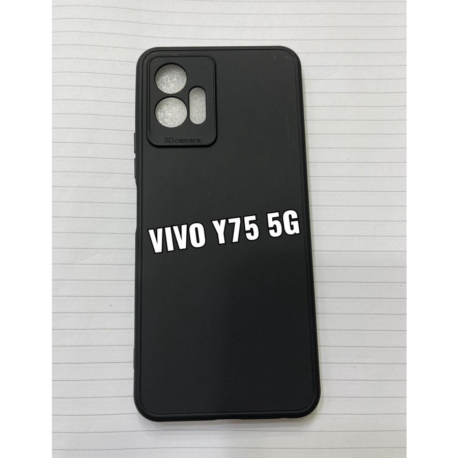 VIVO Y75 5G SOFT CASE PREMIUM MACARON BLACK COVER SOFTCASE SILICONE