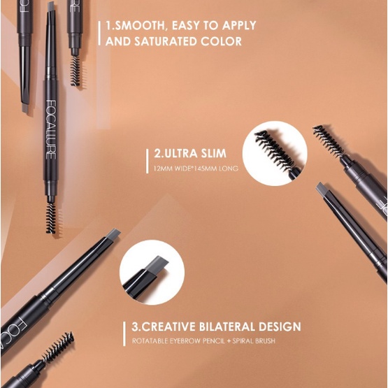 Focallure Auto Brows Pen Eyebrow Waterproof Long Lasting Pencil FA-18 FA18 FA 18