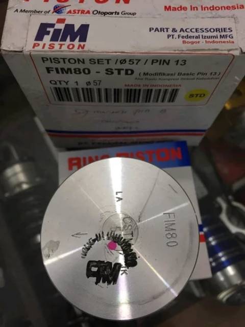 piston kit fim racing pin 13/mentah