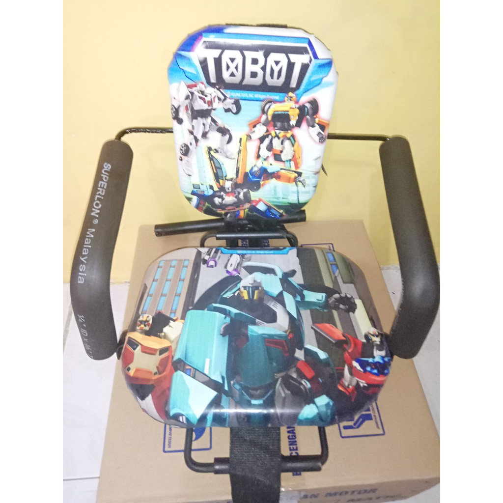 Kursi Bonceng Bayi Karakter Tobot Tempat Duduk Anak Di motor matic