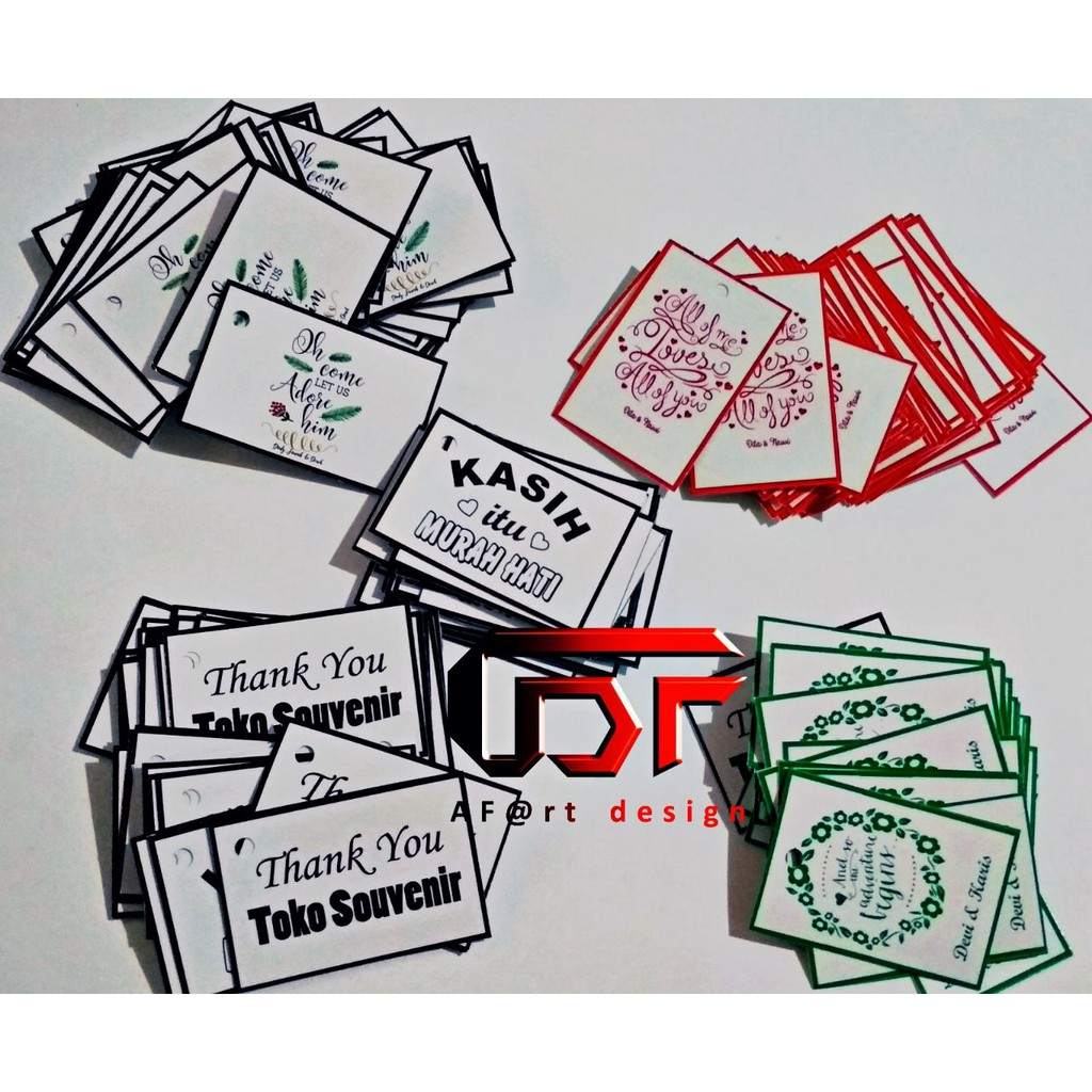 

Hang tag Label Souvenir Custom isi 50 pcs