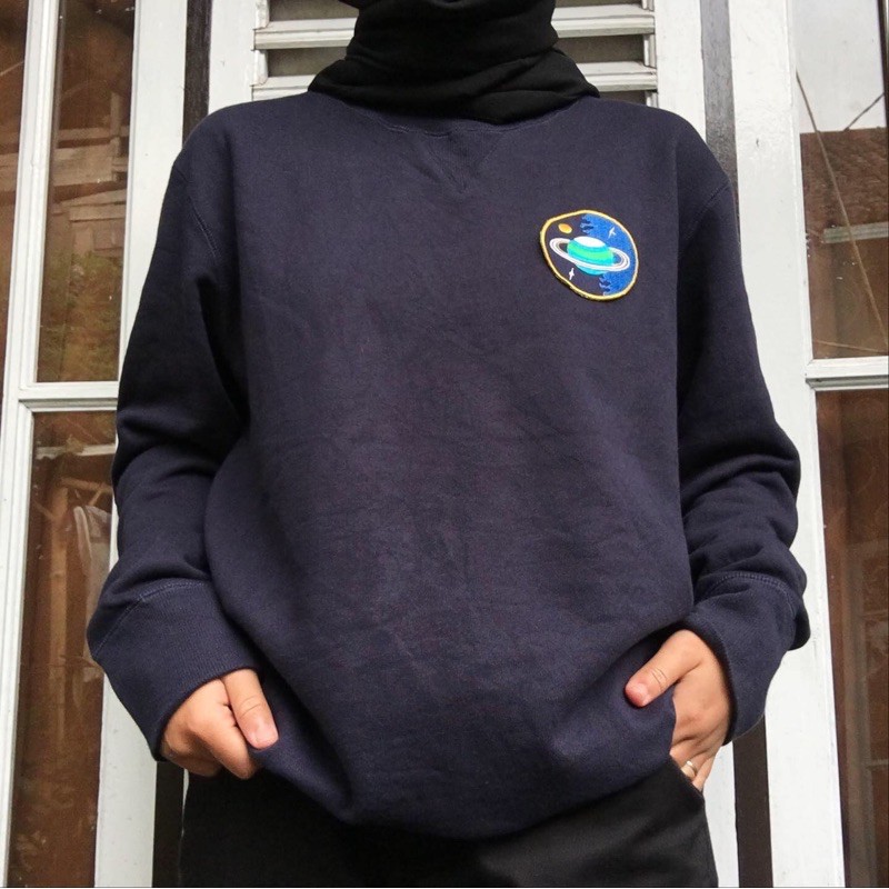 Navy Sky Patch Comfy Crewneck (Reworked)