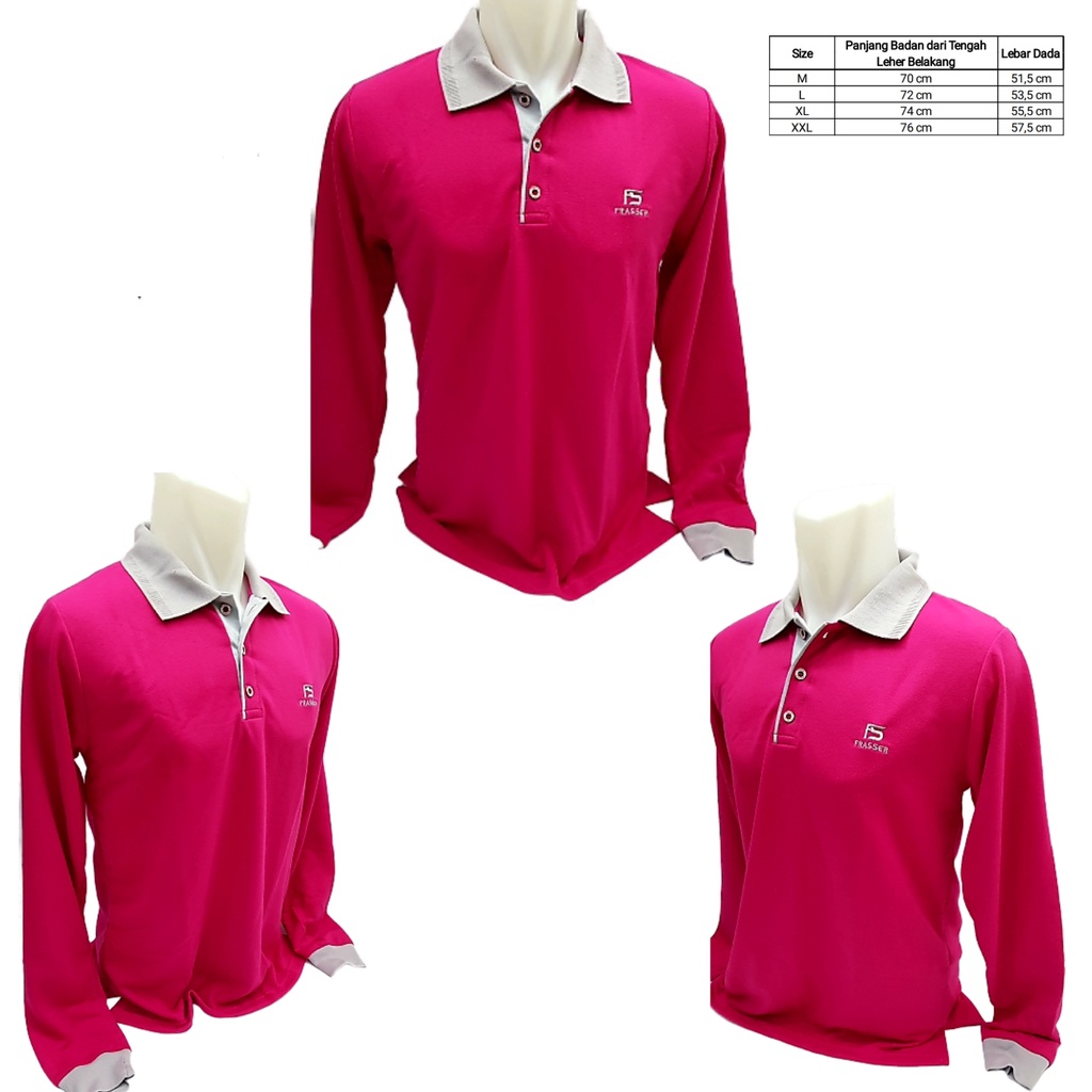 Kaos Katun Babyterry Panjang Olahraga Frasser Merah Fanta