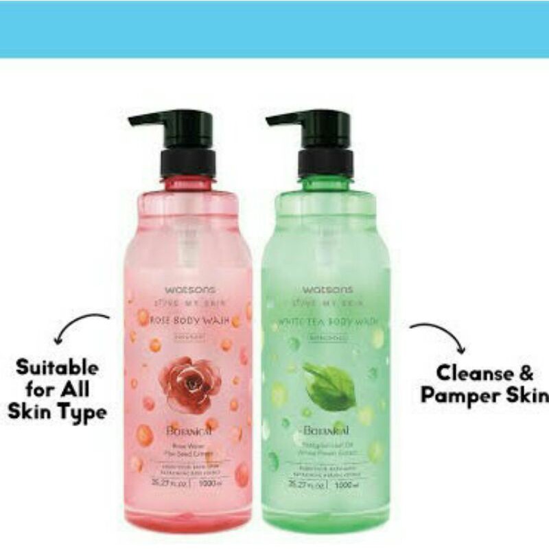 Jual WATSONS botanical Body Wash 1000 ml watsons antibacterial body