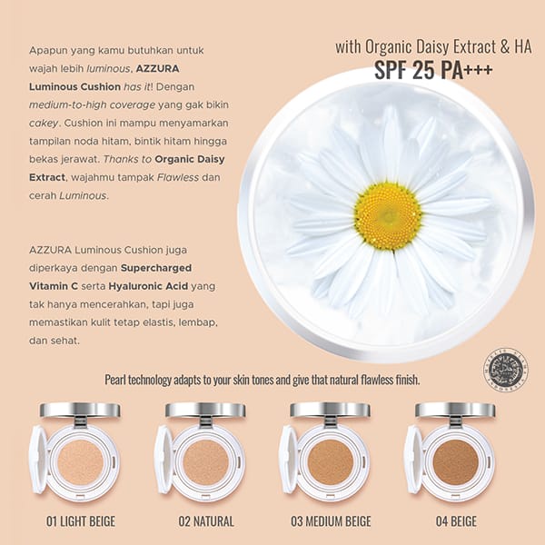 AZZURA LUMINOUS CUSHION FLAWLESS LOOK SPF 25