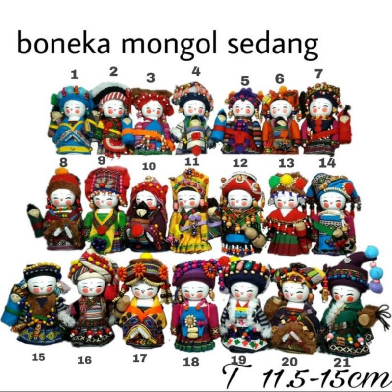 boneka mongol jepang kayu sedang