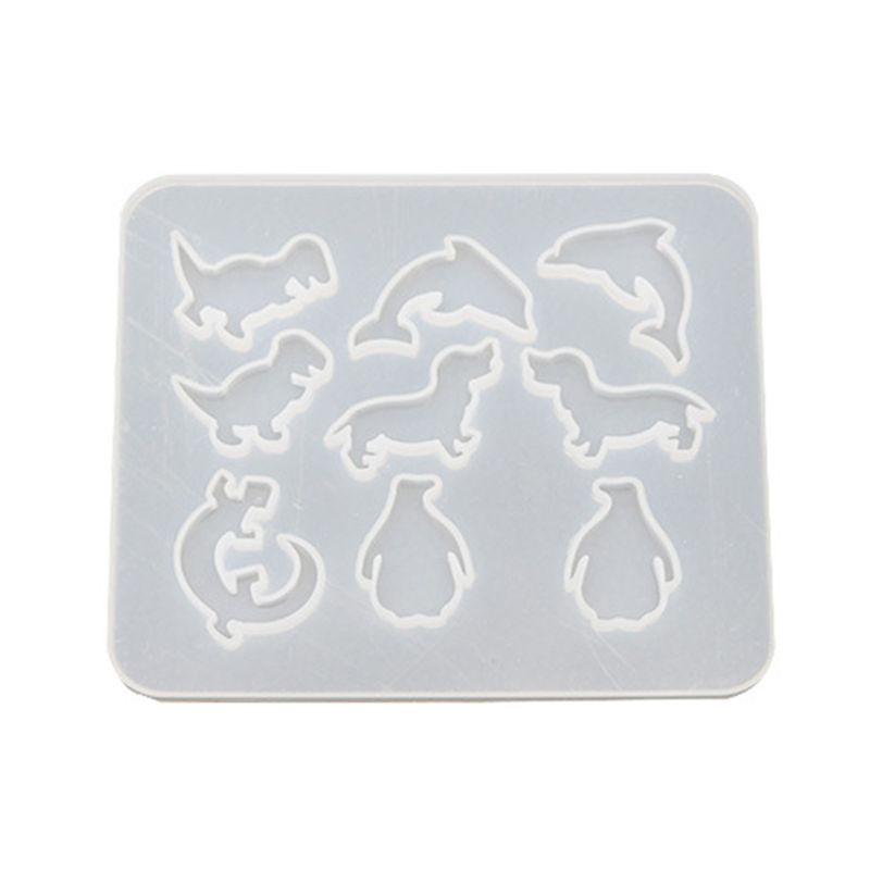 Siy Cetakan Resin Bentuk Dinosaurus / Lumba-Lumba Bahan Silikon Untuk Membuat Liontin / Anting Diy