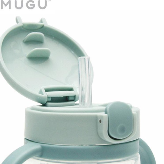 MUGU Straw Cup Bottle Drink Mooimom 330ml botol minum bayi / anak anti bocor