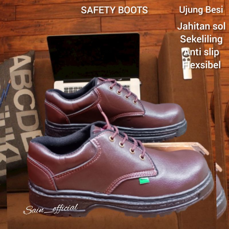 SEPATU SAFETY SEMI BOOTS/SEPATU SAFETY PRIA UJUNG BESI/SEPATU SAFETY KERJA LAPANGAN