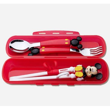 DISNEY ORIGINAL spoon fork training chopstick/sendok garpu set dengan kotak DM2324