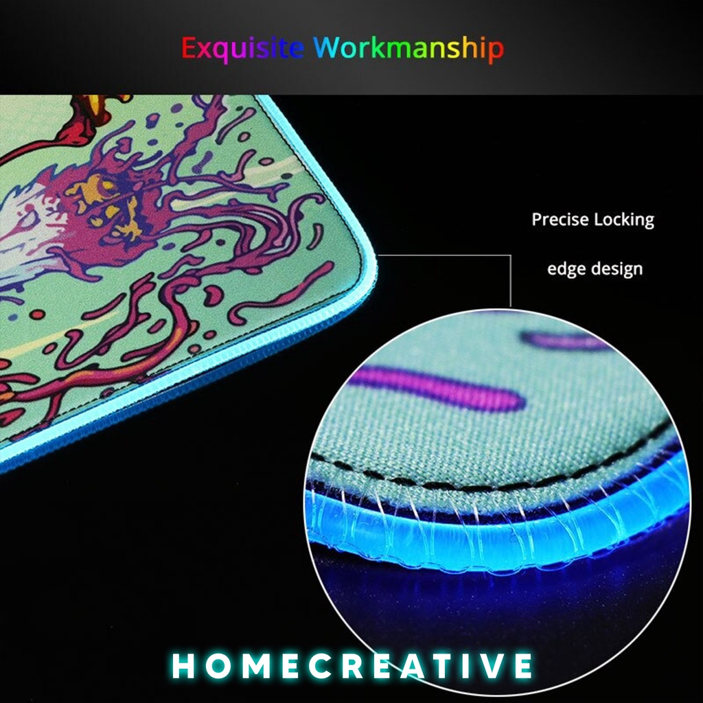 HOME CREATIVE 100% ORI Mouse Pad Mousepad Gaming LED RGB Jumbo Large Berbagai Ukuran Alas Laptop Alas Keyboard Alas Mouse Alas Komputer Mouse Pad Gaming Gamers ROG Mouse Pad Asus Mousepad Macbook Alas Mouse Cahaya RGB Tebal Murah Anti Air Anti Slip