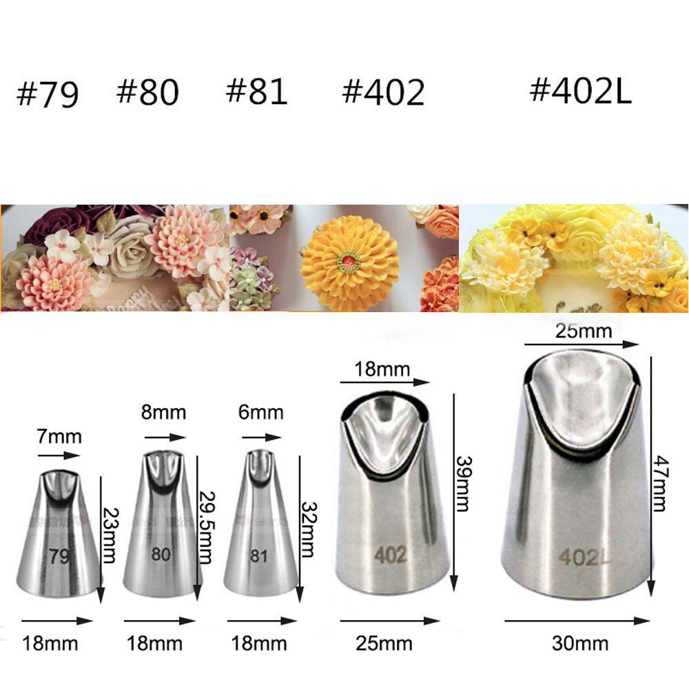 Populer 1pc/5 PCS Russian Nozzle Pastry Bunga Baking Icing Piping Tips