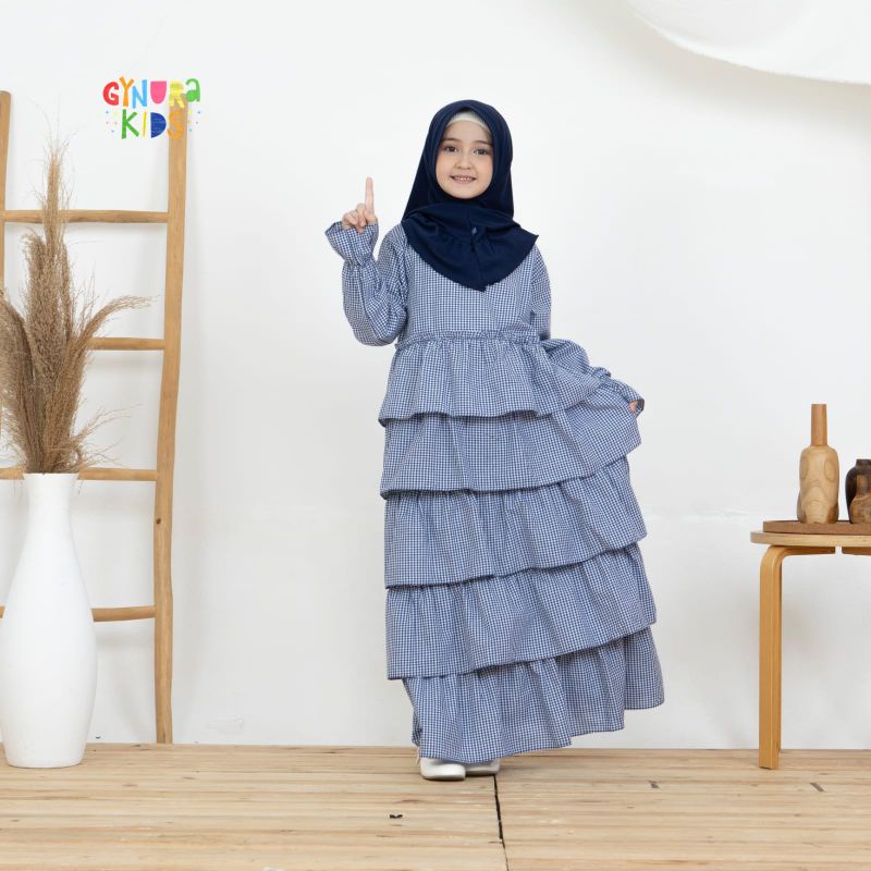 Gamis Anak Gynura Kids Bahan Katun Model Umpak Cantik