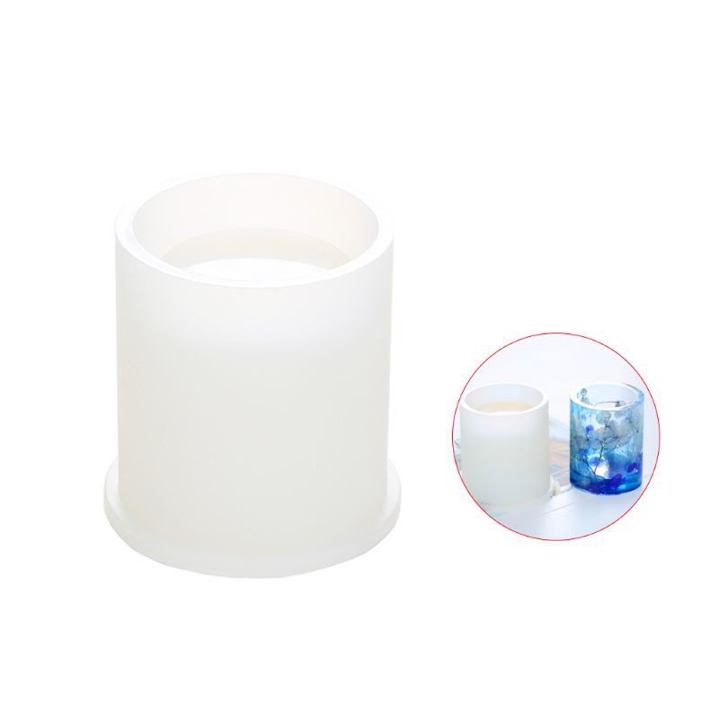 Moonlight&quot; DIY Crystal Epoxy Mold Square Cylindrical High Mirror Pen Small Flower Pot Molds