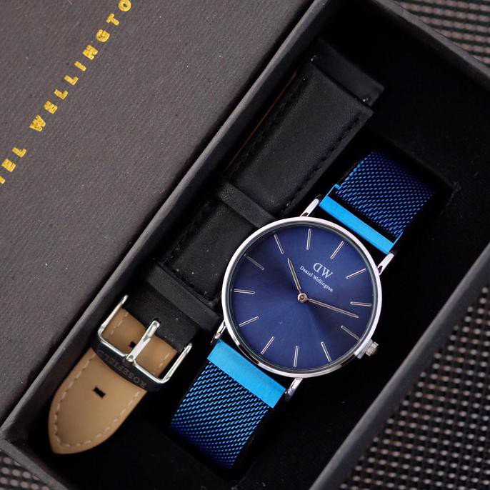 PROMO JAM TANGAN PRIA DANIEL WELLINGTON DW MAGNET MAN BLUE SILVER TERMURAH