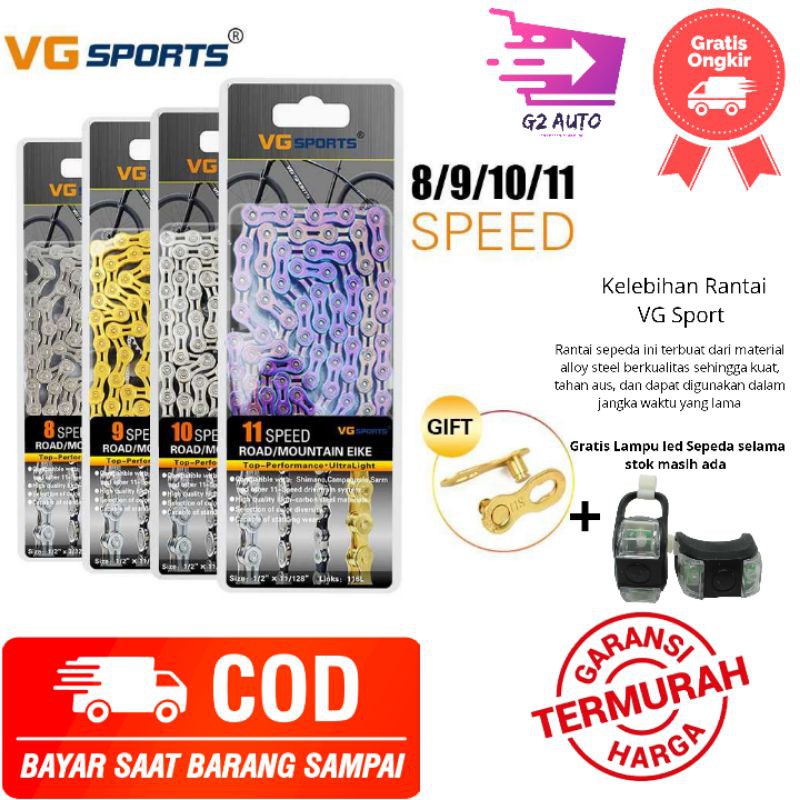 Rantai sepeda VG SPORT 8 9 10 speed Rante Sepeda MTB Rantai Sepeda Lipat Seli Rantai Sepeda Minion