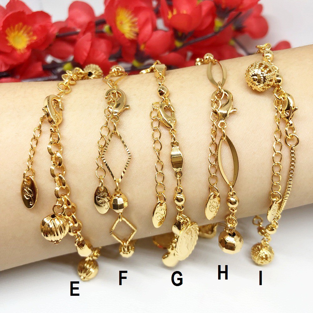 Gelang Wanita Bunga Love Motif Xuping Lapis Emas Gold - BB278