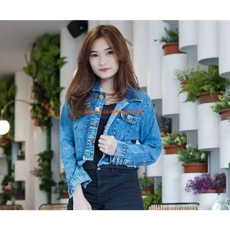 VERSA Jacket Jeans Crop Rawis || Outfit Jeans Wanita Terbaru