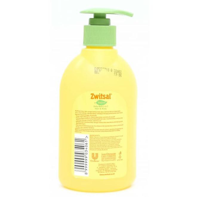 Zwitsal Natural Baby Bath Hair &amp; Body / Milk &amp; Honey / Minyak Telon Pump 300ml