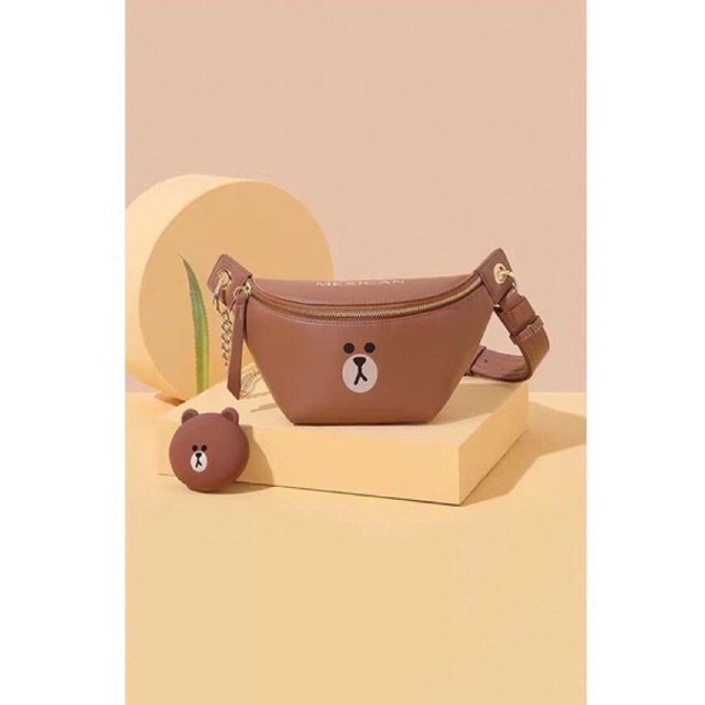 [READY] Mexican x Line friends Brown Waist Bag Original Line Friends Brown Limited Edition