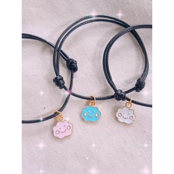 Gelang tali charm cloud/awan/gelang couple/gelang persahabatan✨ white,blue,and pink