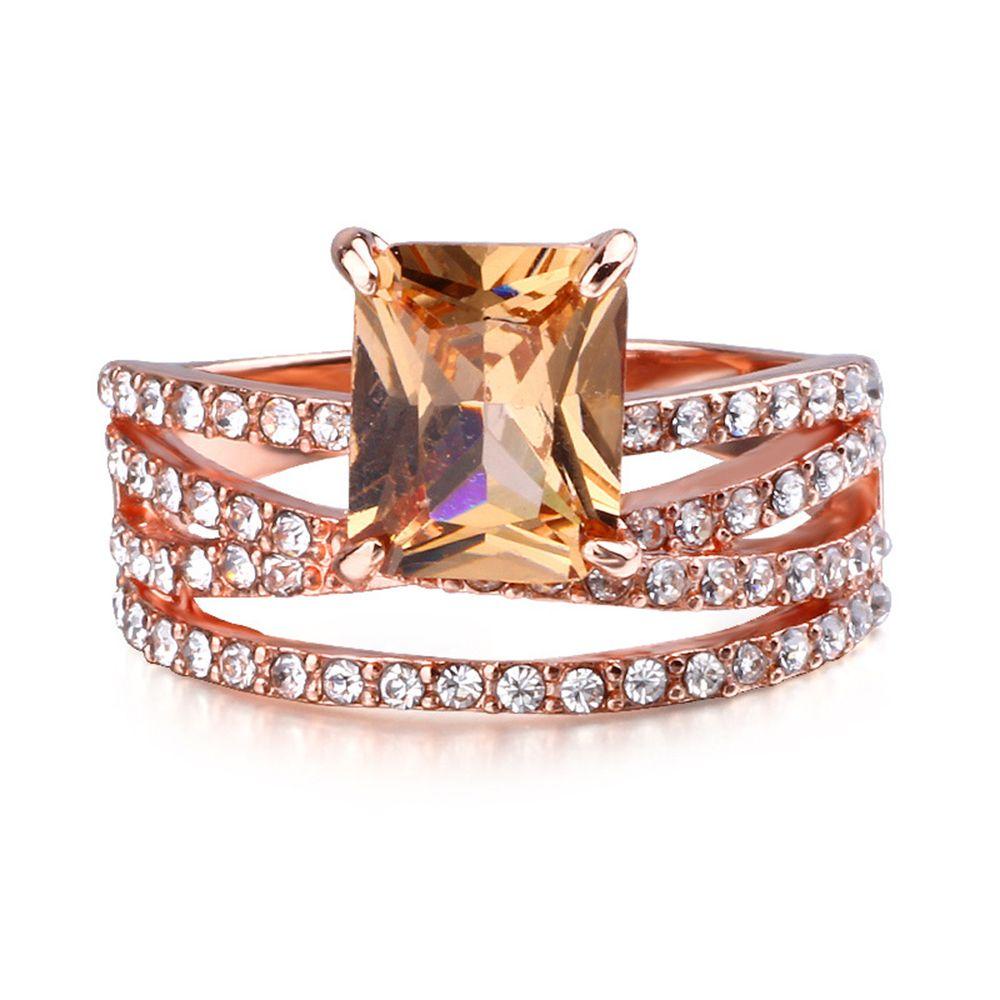 Nanas Cincin Susun Wanita Gadis Jari Fashion Pertunangan Rose Gold Sederhana Knuckle Joint Ring