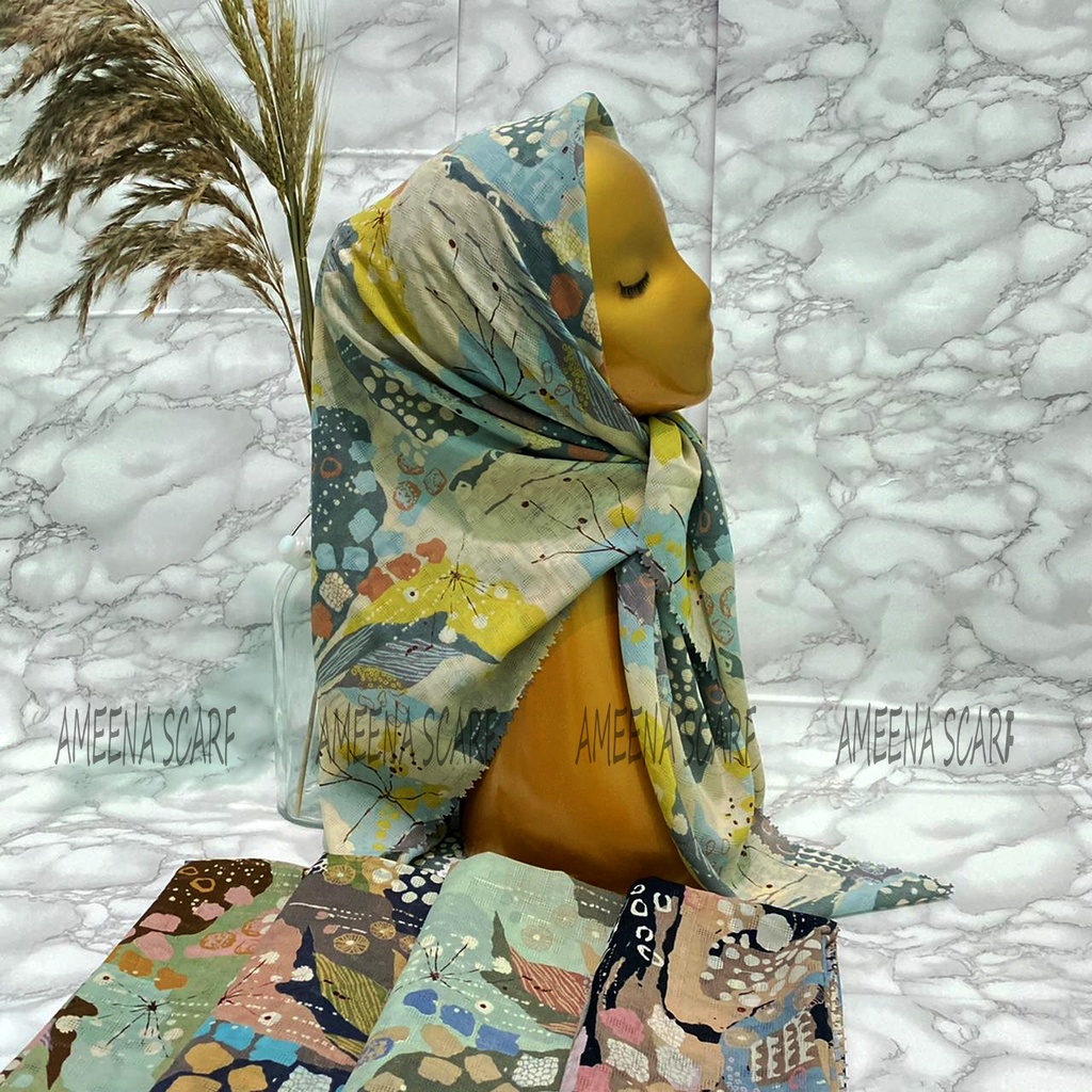 hijab segi empat/segi empat waffle/waffle premium/hijab dewasa/terbaru/viral 2022/hijab motif keren/