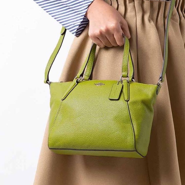 Tas nwt coach mini kelsey green yellow