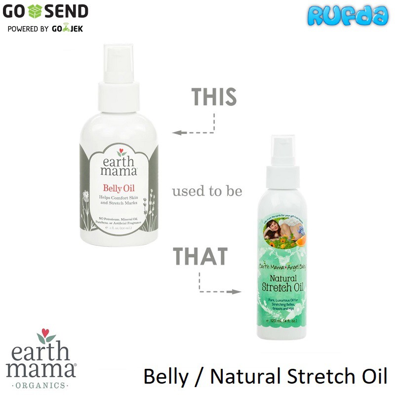 Earth Mama Belly Oil aka EMAB Natural Stretch Menyamarkan Tanda Perut