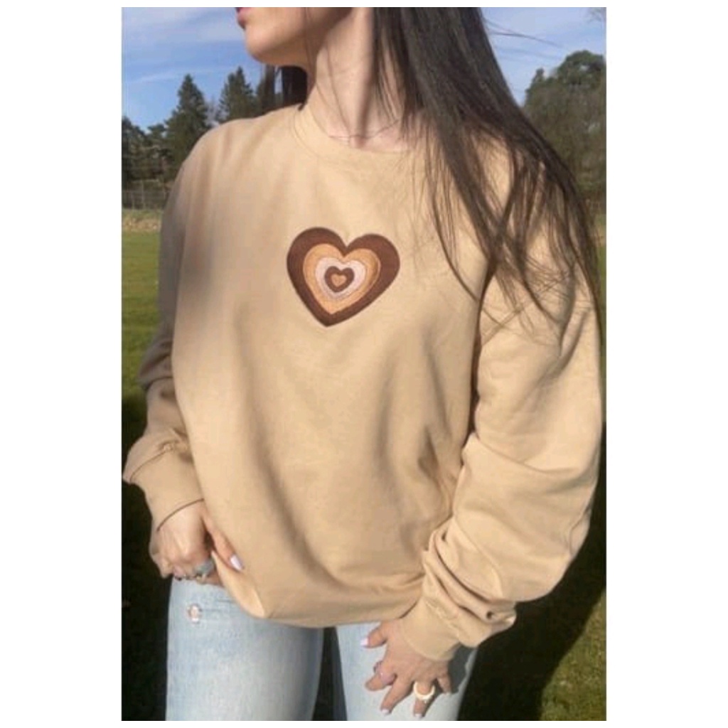 LOVE SIGN SWEATER CREWNECK OBLONG WANITA