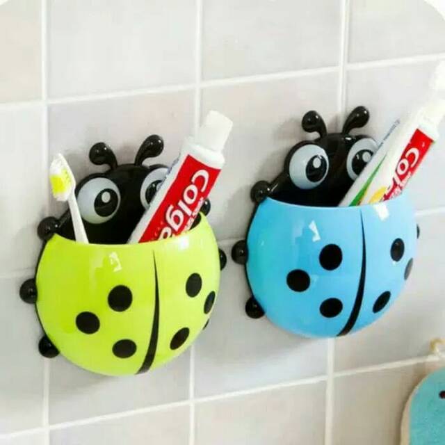 LADY BUG Holder Toothpaste - Gantungan Gantung Tempat Sikat Gigi Odol Tempel Dinding Suction