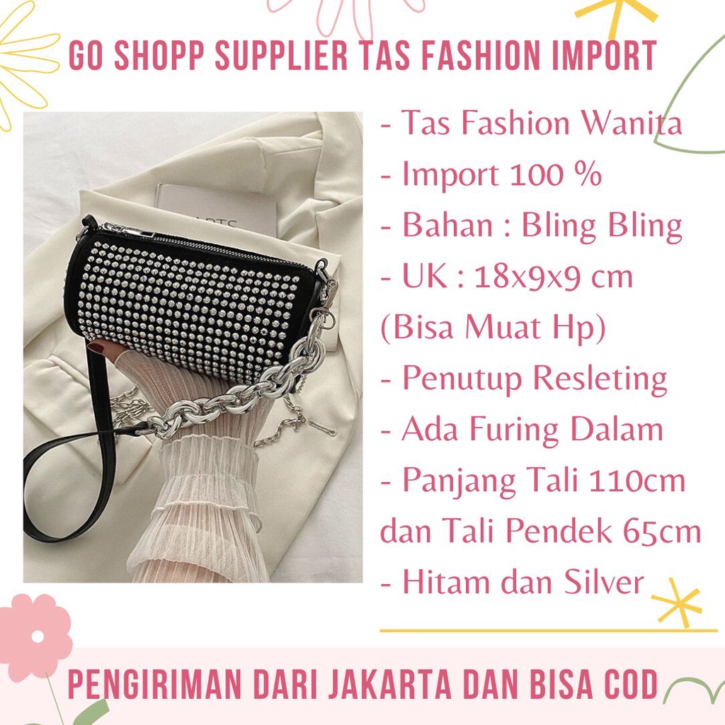 Tas Selempang Wanita Bling Bling Import Terbaru Fashion Korea - Tas Bahu Slempang Wanita - Tas Pesta Kondangan Mewah Kekinian - Tas Korean Style [TB07]