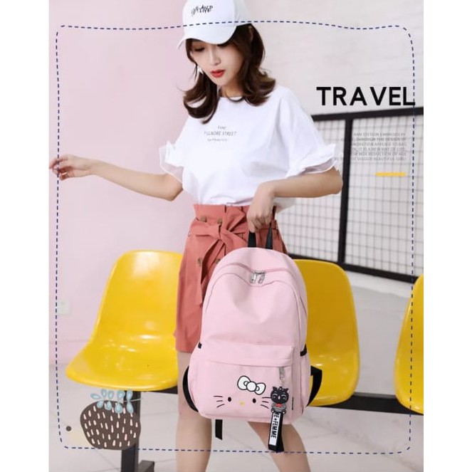 Should Bag - Tas Ransel Sekolah Anak Wanita Dan Pria Terbaru 2021 Kekinian Motif Carakter Hello Kitty Homme Feme Korean Style Murah