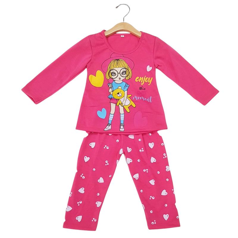 SETELAN BAJU ANAK PEREMPUAN SIKUNING NEW MOTIF SWEET GIRL 2-6 TAHUN