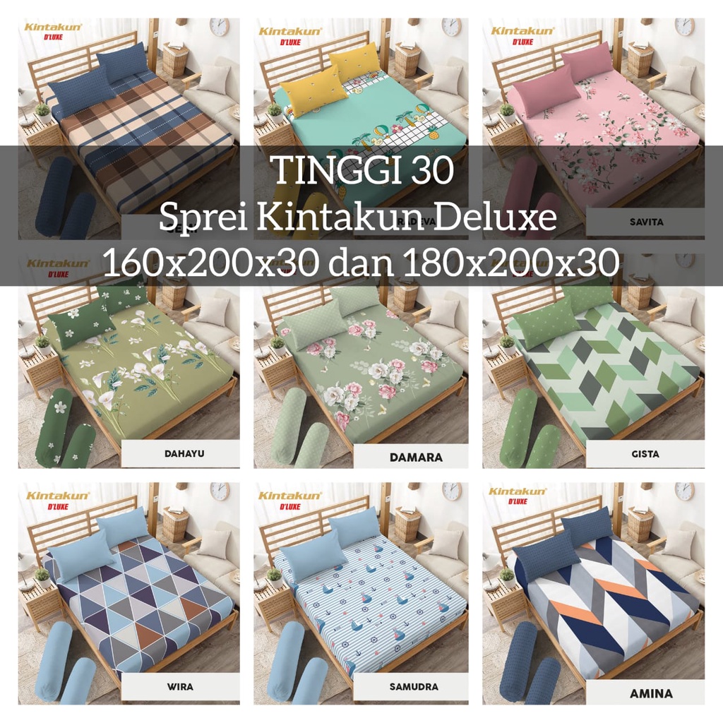 SPREI KINTAKUN DELUXE TINGGI 30 CM 160X200 180X200 / SPREI TINGGI 30 CM KINTAKUN DELUXE