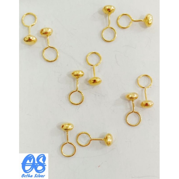 ANTING TOGE POLOS DEWASA PERAK 925 LAPIS MAS
