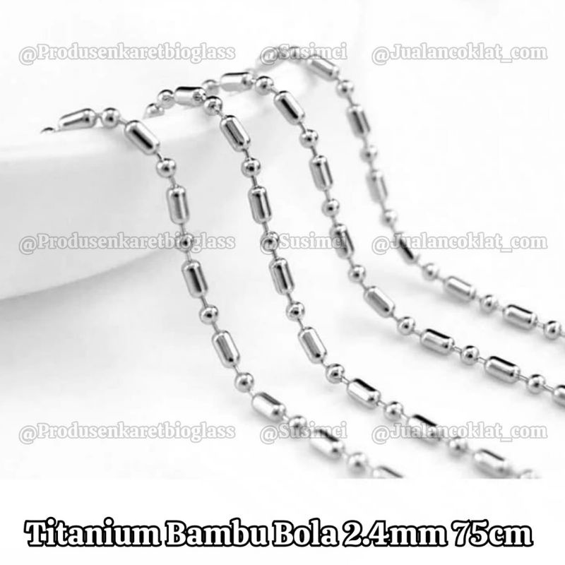 Kalung Pria Titanium Motif Bambu Lada (75 cm)