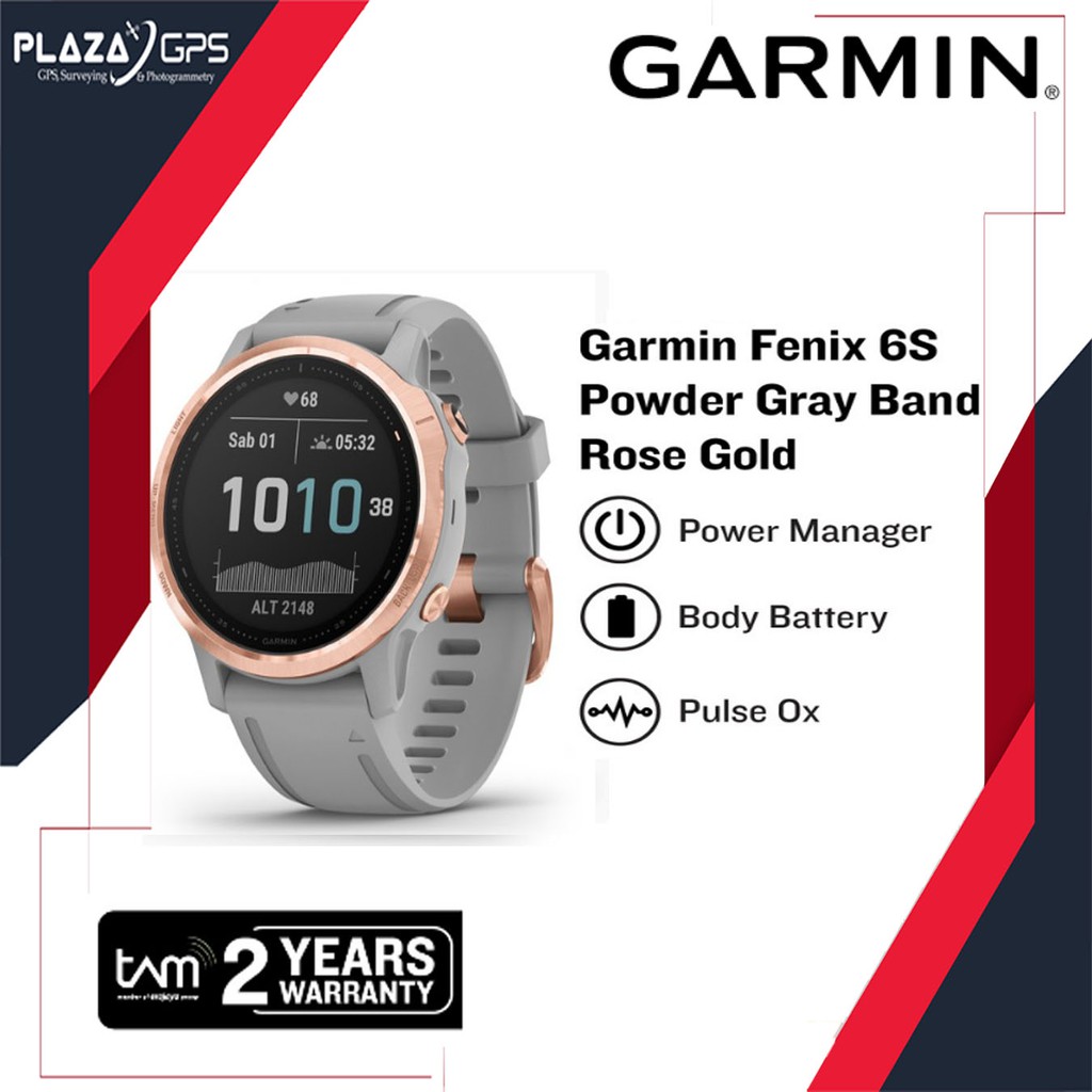 Garmin Fenix 6S Rose Gold Tone With Powder Gray Band Smartwatch 010-02159-75
