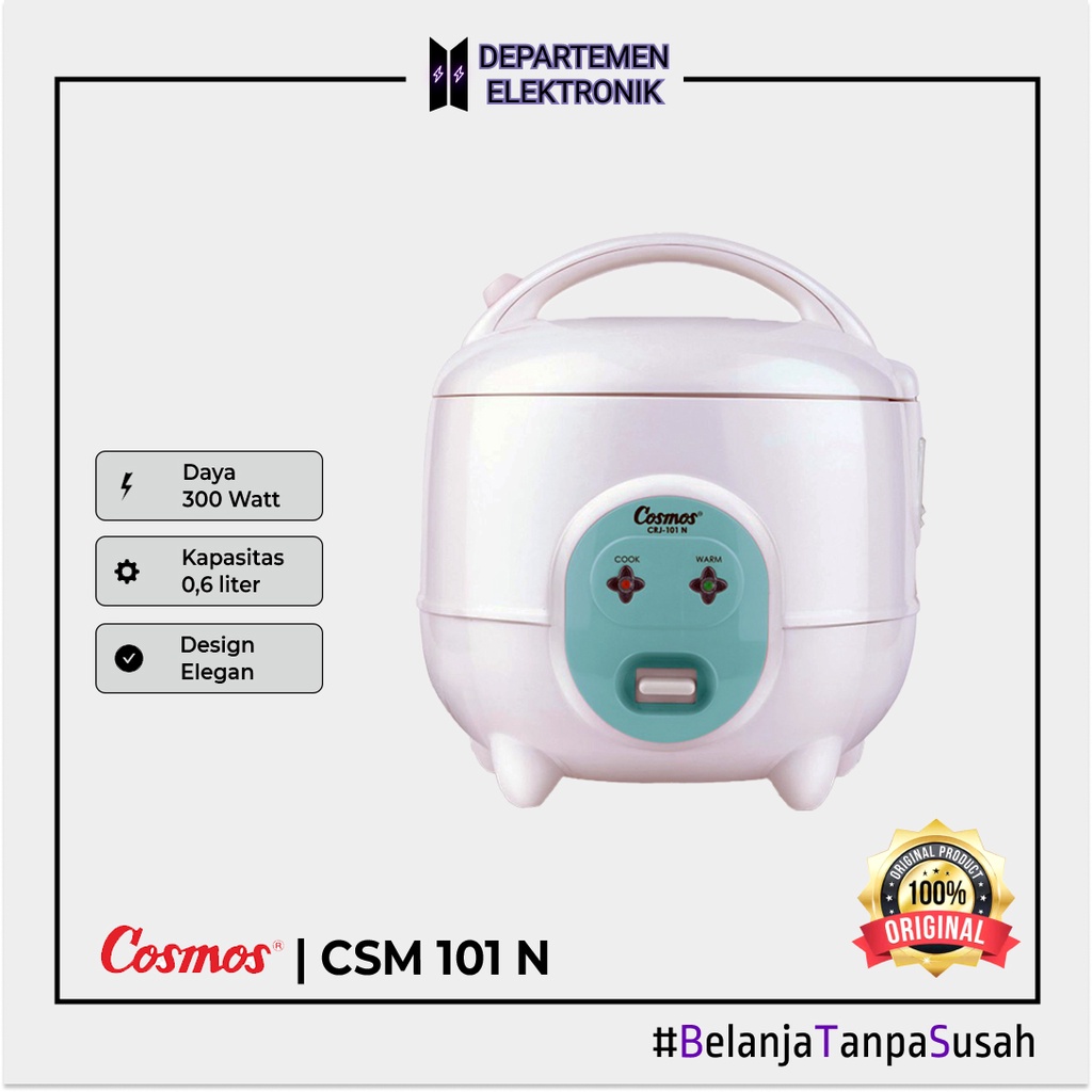 Cosmos CRJ 101 N - Rice Cooker 0.6 L MURAH BANGET / GARANSI RESMI