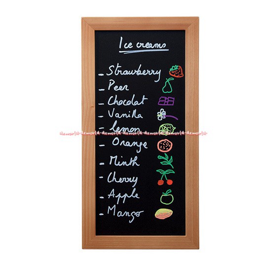 Securit Woody Chalkboard Papan Tulis Hitam Dengan Bingkai 20X40cm Papan Tulis Mini